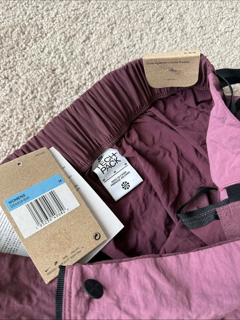 NWT Nike Sportswear Tech Pack Wrap Midi Athletic Outdoor Skirt Dark Wine